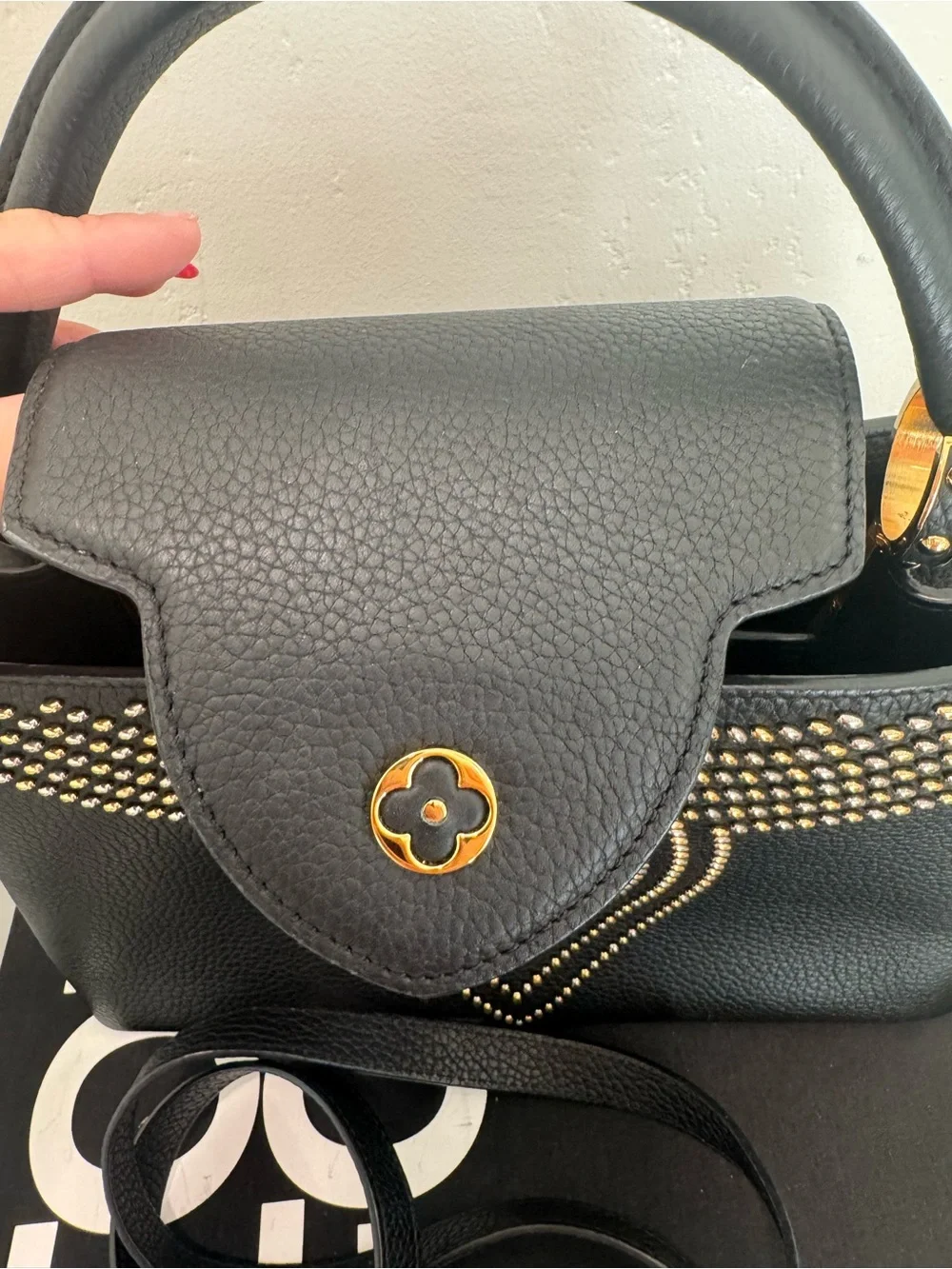 Louis Vuitton Taurillon Leather Fleur de Lys Capucines PM